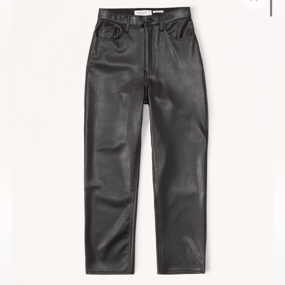 Abercrombie & Fitch Vegan Leather Ankle Straight Pant